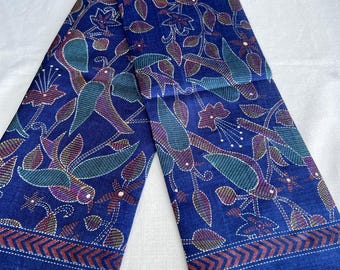 Kantha Birds Print Khadi Silk Dupatta