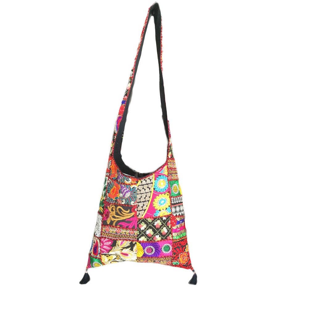 Banjara patchwork embroidery tote bag Free shipping | Etsy