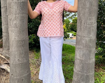 Outfit Pantaloni Palazzo Motivi Pantaloni Bianchi Pantaloni palazzo in viscosa