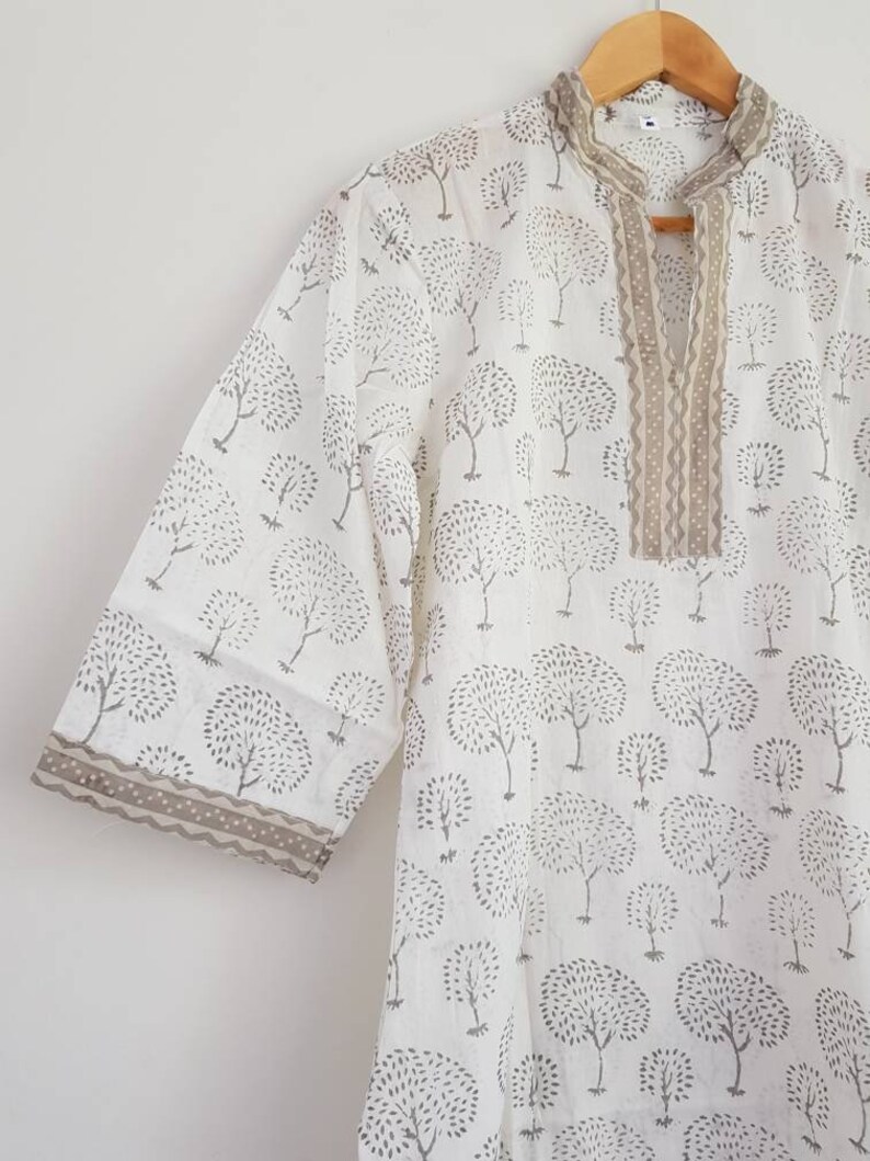 Indian Kurti Indian cotton voile eco-friendly cotton Size -36 Indian Jaipur Cotton Hand Block Print Kurta Tunic womens tunic