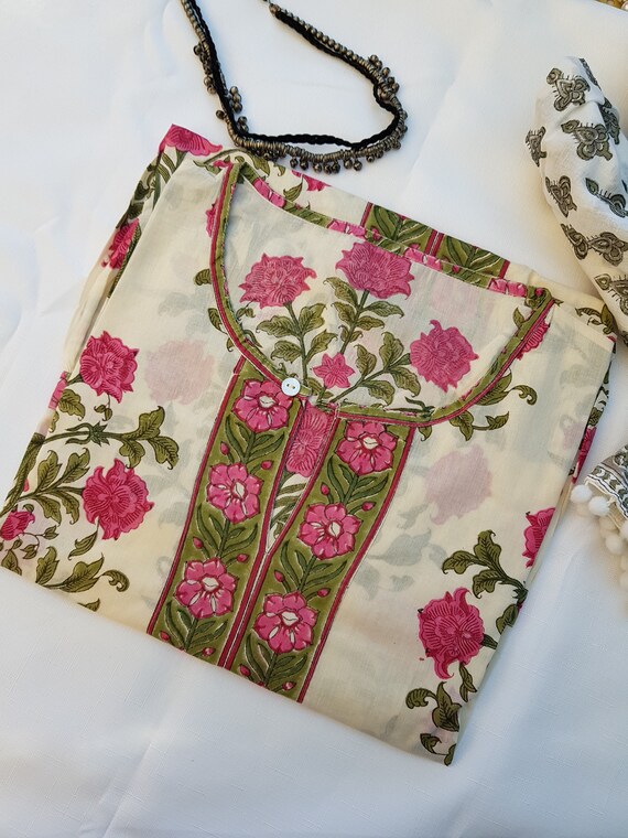 Hand Block Printed kaftan Dress Free size caftan style dress