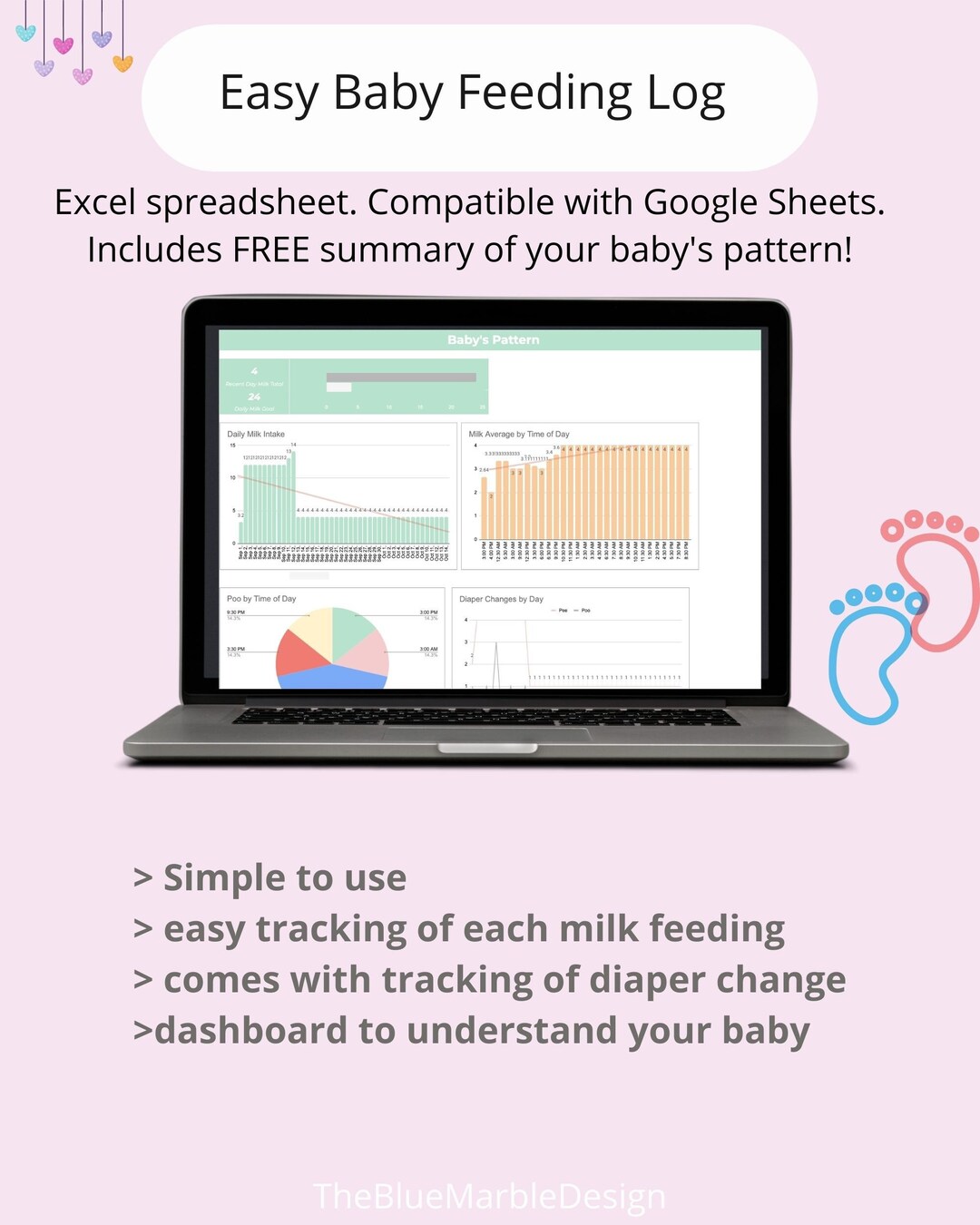Baby Feeding Tracker Spreadsheet - Etsy