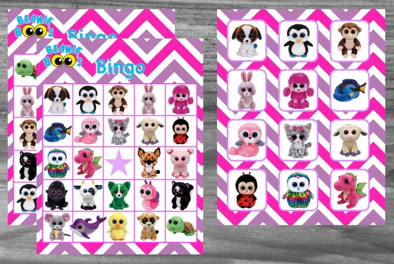 Everything you need for your Beanie Boo Adoption party Custom made invitations Beanie Boo Birthday Party Kit games and adoption certs