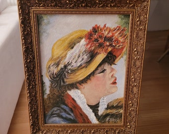 Vintage After Renoir Oil Painting Of A Woman 'Luncheon Of The Boating Party'