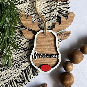Personalized Reindeer Ornament SVG image 5