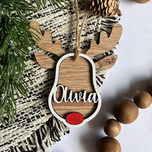 Personalized Reindeer Ornament SVG image 2