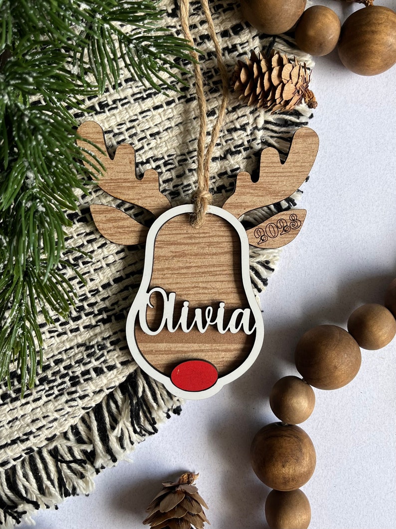 Personalized Reindeer Ornament SVG image 2
