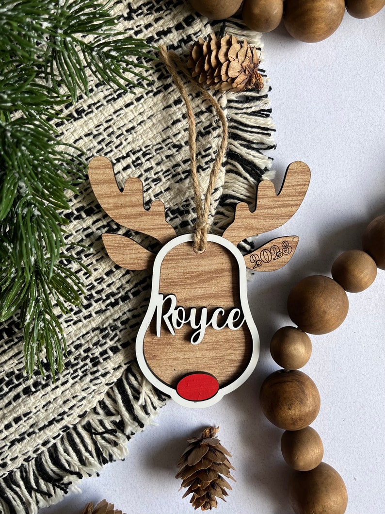 Personalized Reindeer Ornament SVG image 4