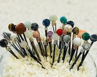 Semi-Precious Hair Pins - Various stones and colors