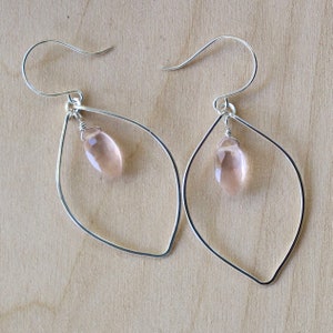 Rose Quartz Leaf Earrings – Hope Collection