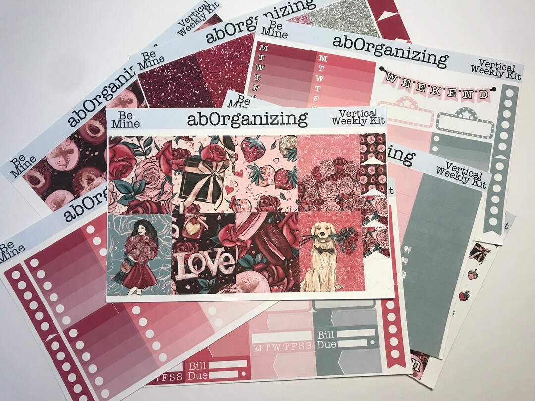 Be Mine Vertical Weekly Kit for the Erin Condren Life Planner - Etsy