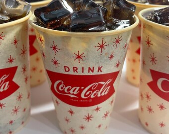 Vintage Pepsi and Coke and 7UP Wax Cups With Resin Soda - Etsy