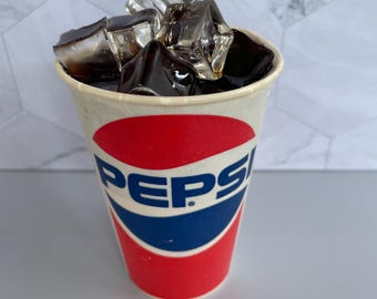 Vintage Pepsi and Coke and 7UP Wax Cups With Resin Soda - Etsy
