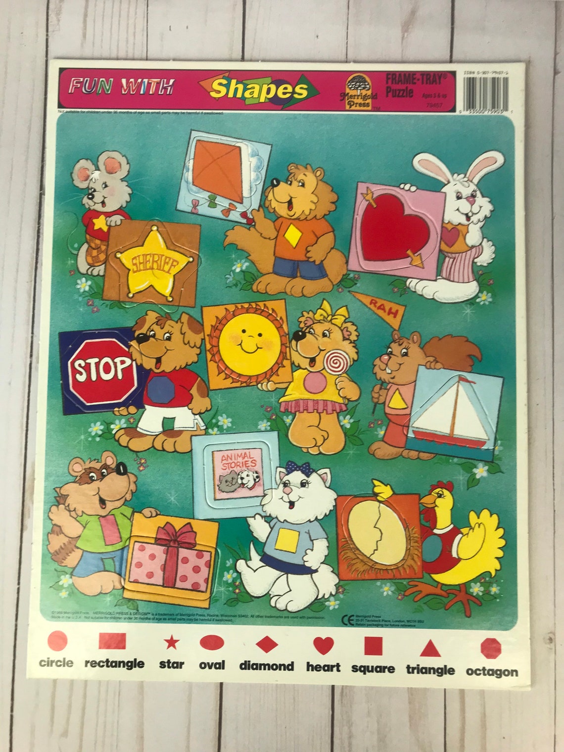 Vintage Milton Bradley Frame Tray Puzzles Set of 2. shapes Etsy