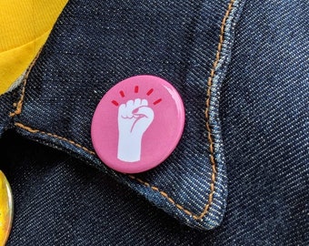 Feminist Fighting Fist Pinback Button