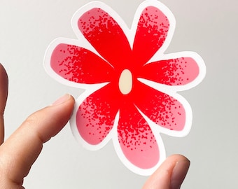 Jumbo Transparent Flower Sticker (clear vinyl decal for computers)