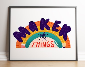 Maker of Things Illustrated Art Print Téléchargement numérique