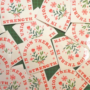 Union is Strength Solidarity Fundraising Sticker 100% of the proceeds from this sticker will be donated to BLM community funding image 2