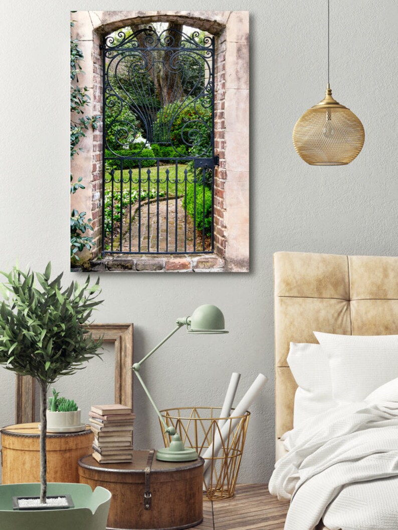 Wrought Iron Wall Art Garden Gate Photograph Charleston Etsy