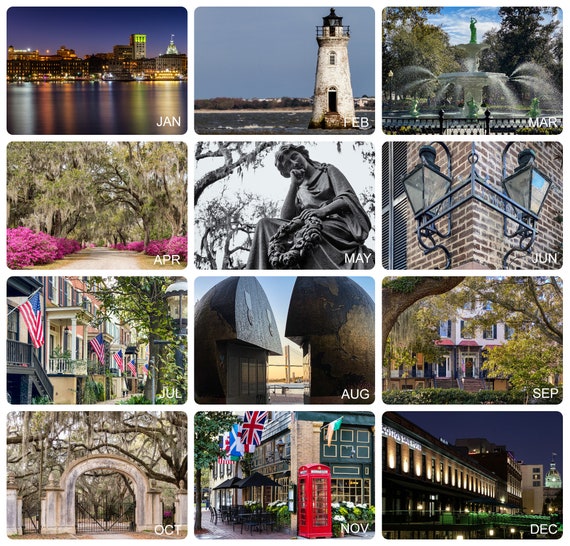 Savannah Georgia Photo Calendar 2022 Monthly Wall Calendar | Etsy