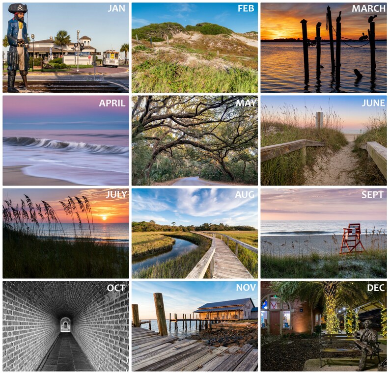 Amelia Island FL Photo Calendar 2021 Monthly Wall Calendar Etsy