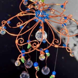 Copper Flower Blossom Crystal Suncatcher
