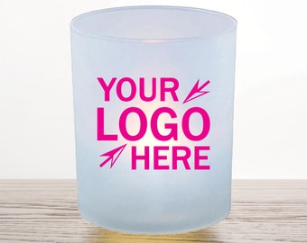 36pcs - Personalized Frosted Votive Candle Holder -Custom Design - Frosted Teakight Votive Holder - Add Your Brand Logo Design