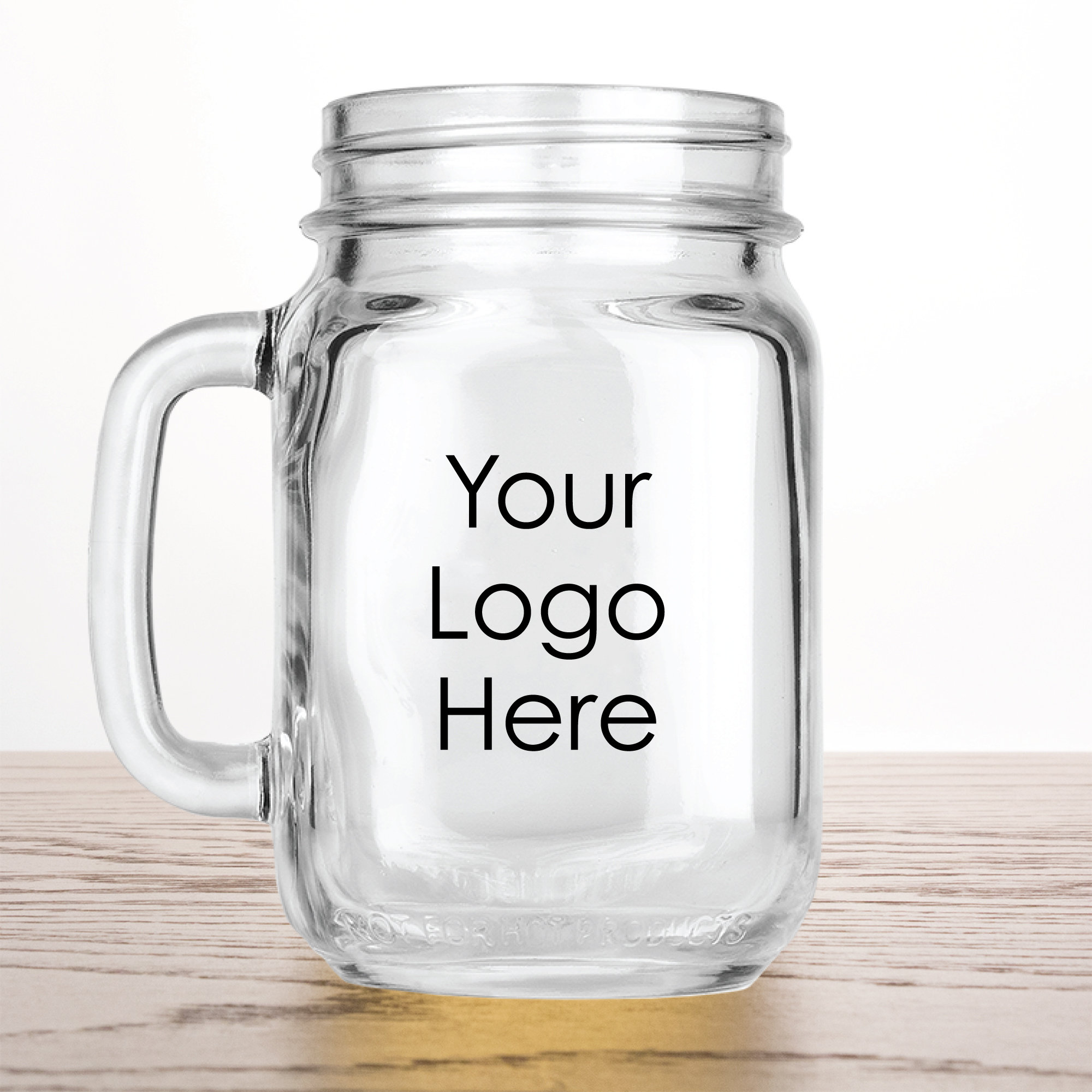 GET MAS-3-CL Cheers 16 oz. Customizable Plastic Mason Jar / Drinking Jar  with Handle - 24/Case