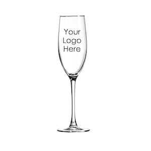 36 pcs - Personalized Tall & Elegant Champagne Flutes with Stem Glasses 8oz - Custom Design - Add Your Logo, Brand, or Design Here
