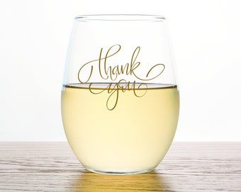 60pcs - Thank you - Personalized Stemless Wine Glass 9oz - Various Styles - ST9OZ-EDPP285