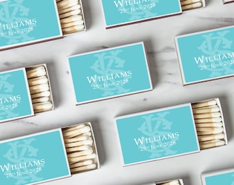 BULK SET OF 50 Wedding Shower Matches personnalisés - Faveurs de mariage personnalisées et faveurs de douche nuptiale - Custom Party Favors Monogram Initials
