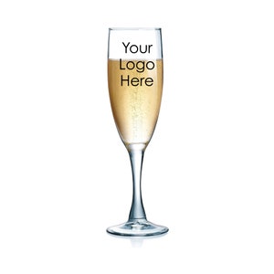 24pcs - Personalized Champange Flutes - Add Your Own Logo - Flute Glass 5.75 oz