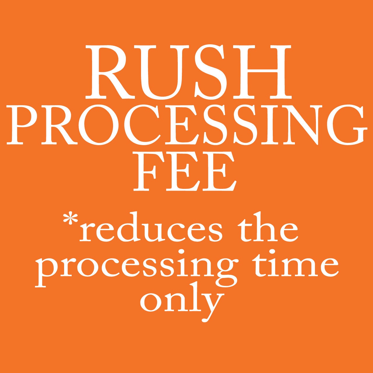 RUSH PROCESSING FEE Does Not Include Shipping Cost Get Etsy