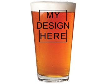 24pcs - Personalized Pint Glass 16oz - Add Your Logo, Design, Company Brand