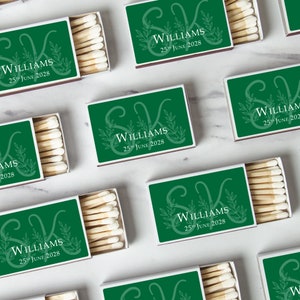 Conjunto de 50 cerillas personalizadas para despedida de soltera - Recuerdos de boda y despedida de soltera personalizados - Recuerdos de fiesta personalizados con iniciales de monograma