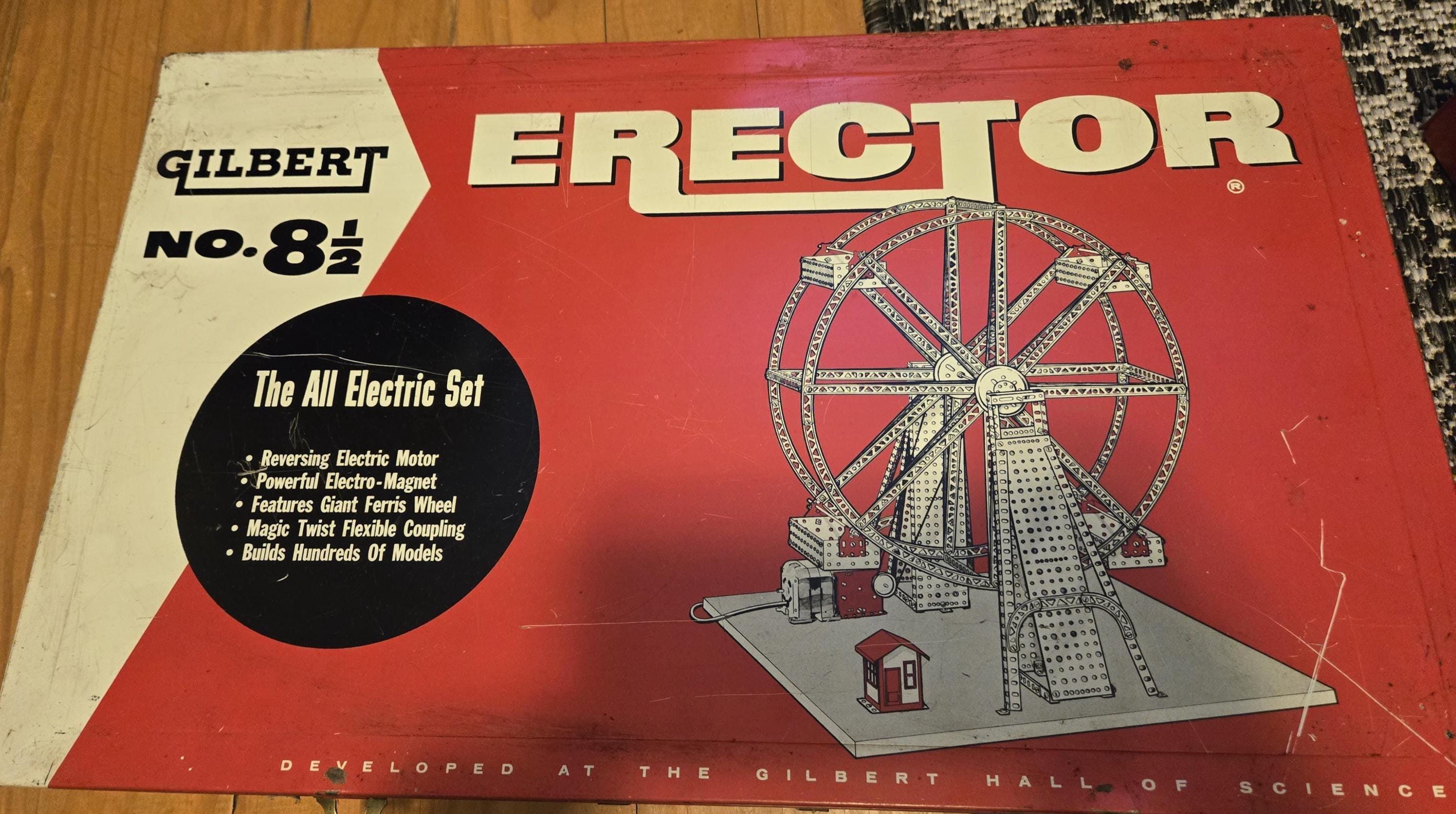 Vintage 1938 A.C. Gilbert #8 1/2 Erector Set Ferris Wheel +