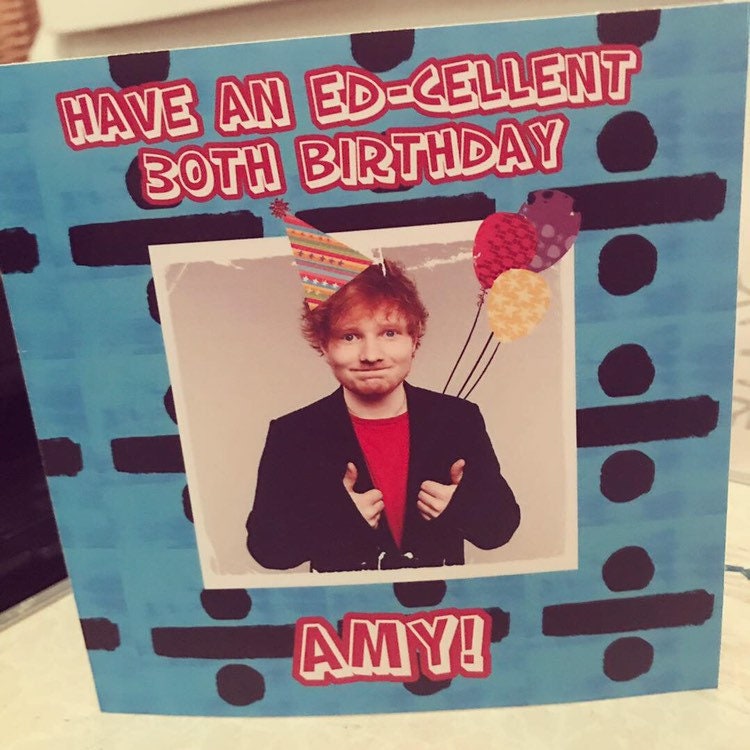 Personalised Ed Sheeran birthday card | Etsy