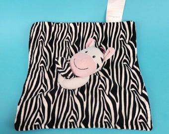 Little Miracles Zebra Security Blanket Plush Lovey Black White Stripes Toy Etsy