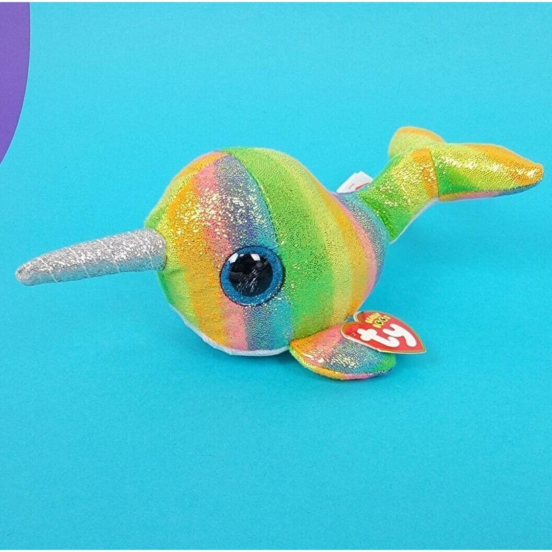 Ty Beanie Boos Rainbow Nori Narwhal Plush 6 Soft Stuffed Animal Doll Glitter Etsy UK