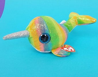 Nori Narwhal Plush Narwhal Beanie Baby Ty Beanie Boos Rainbow