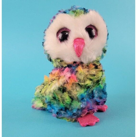 Ty Beanie Boos 6 Owen the Rainbow Owl Plush Stuffed Animal Toy Etsy UK