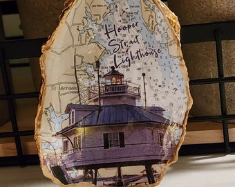 Hooper Strait Lighthouse, St Michaels MD,  Oyster Shell - Trinket or Ring Dish - For Lighthouse Lover - Gift Boxed - Available as Ornament