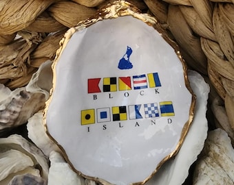Block Island Nautical Flags, Cape Cod Oysters, Block Island Summer, Island Life, Rhode Island Lover, Xmas Ornament, Shell Ornament, Gift Box