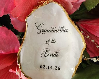 Mother & Grandmother of the Bride or Groom Oyster Shell | Coastal Wedding Keepsake
