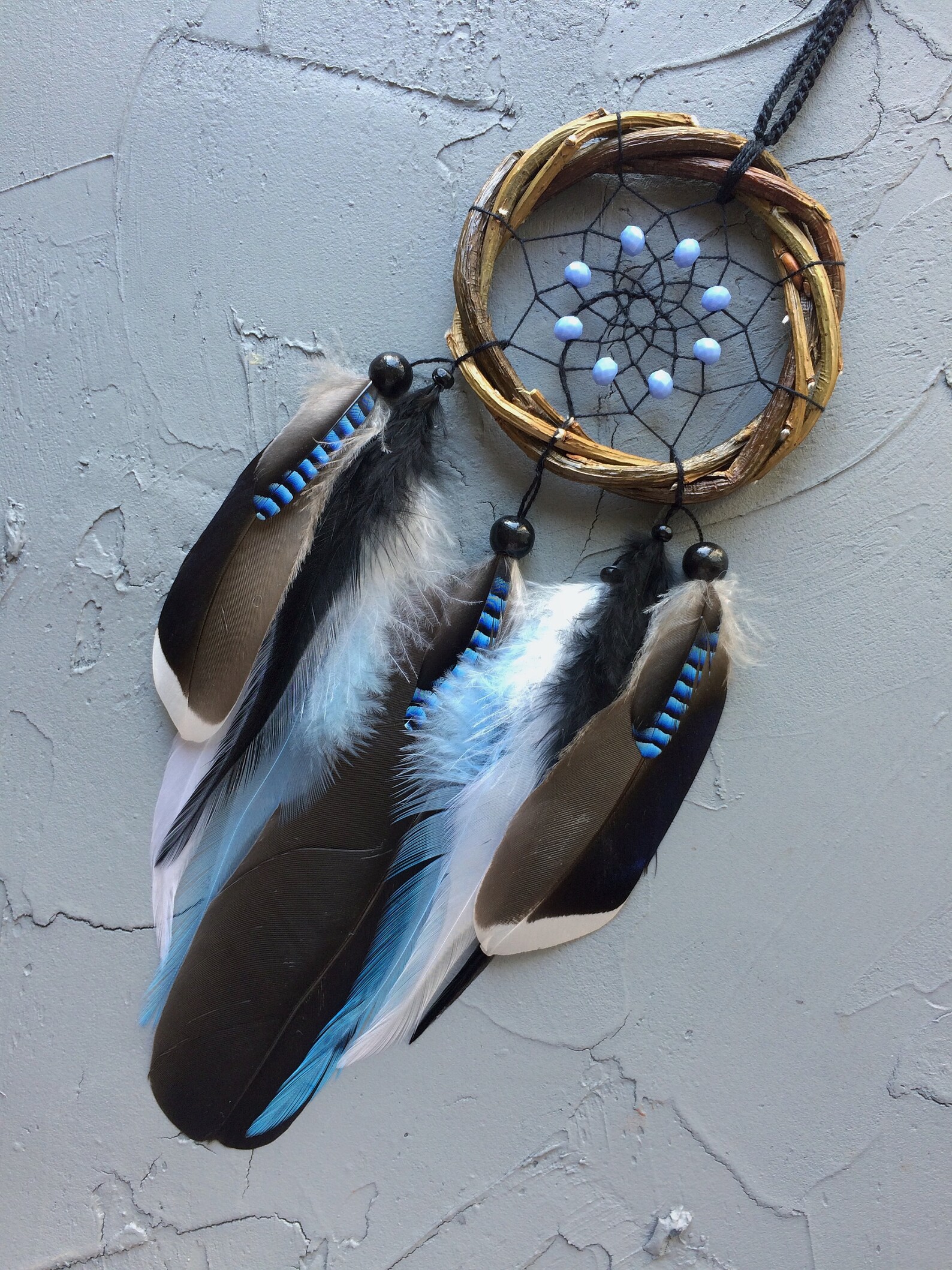Rear view mirror dream catcher Gift under 20 Blue Dreamcatcher Etsy