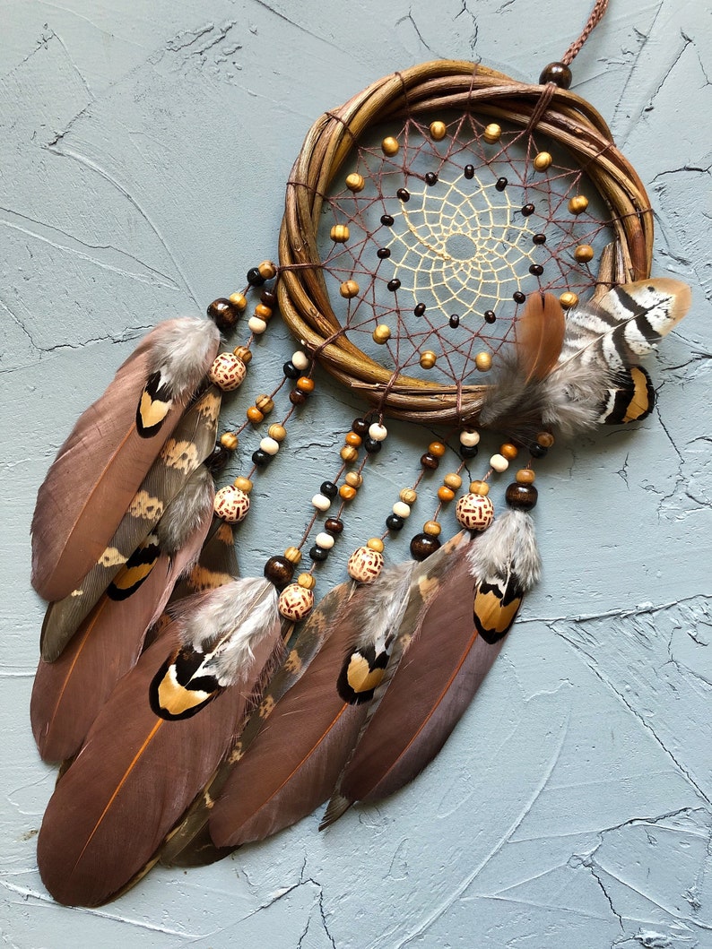 Native American Dream catcher Brown dream catcher Willow dream Etsy