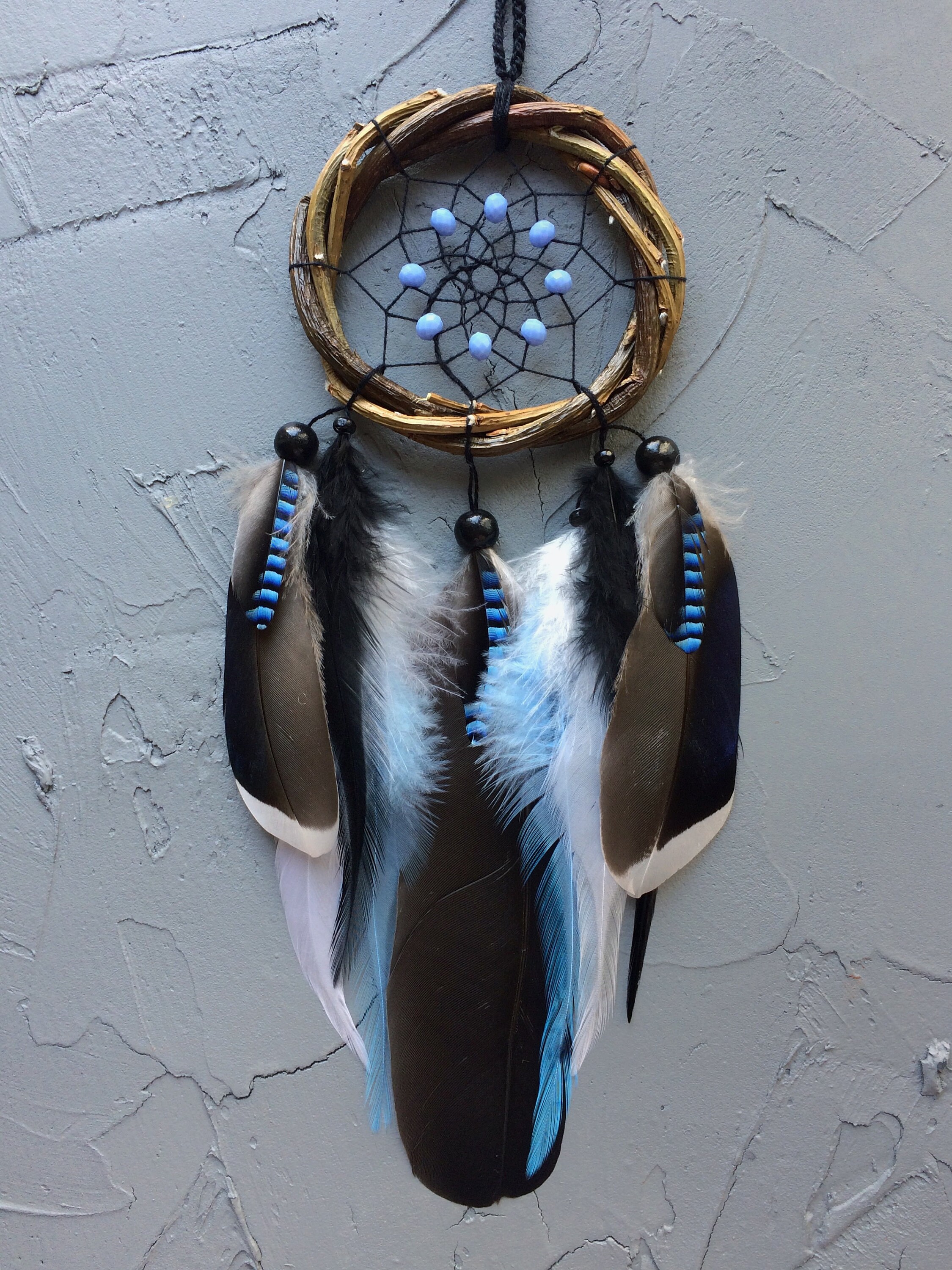 Rear view mirror dream catcher Gift under 20 Blue Dreamcatcher Etsy