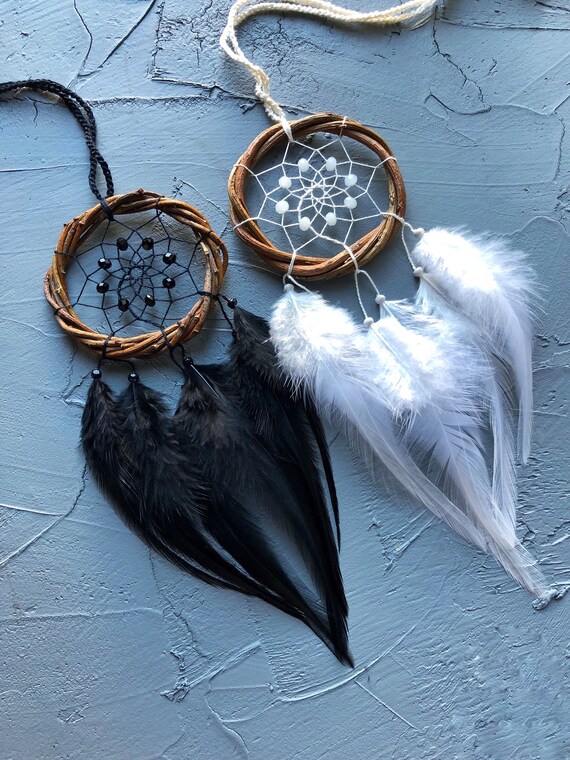 Dream catcher for car Gift under 20 White Black Dreamcatcher Etsy