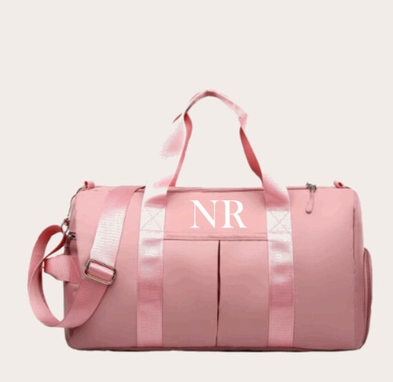Personalised Pink Duffel Duffle Weekend Bag Gym Bag Etsy UK