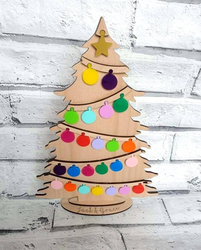 Calendario de Adviento del árbol de Navidad personalizado de | Etsy